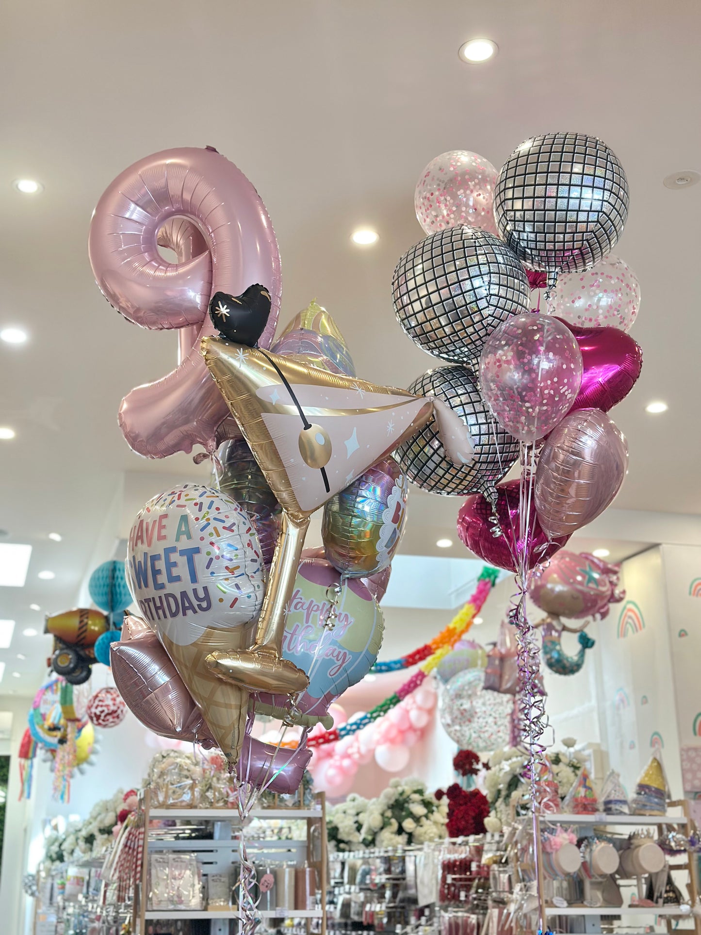 Disco Party Balloon Bunches