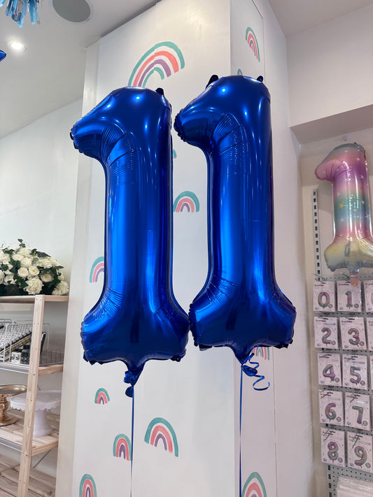 Jumbo Number Balloon (Blues, Rainbows, White)