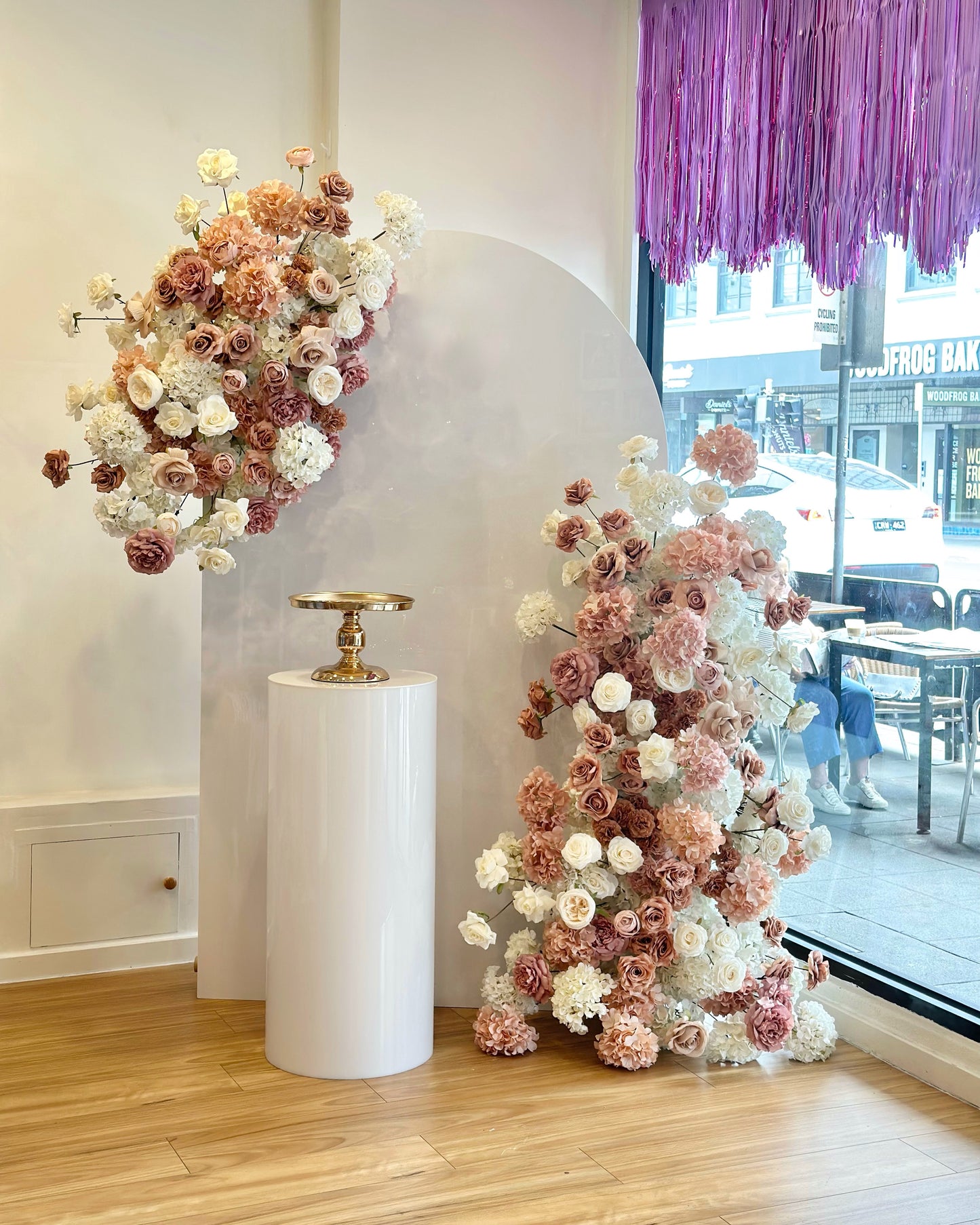 Beige & White Faux Flower (For Hire)