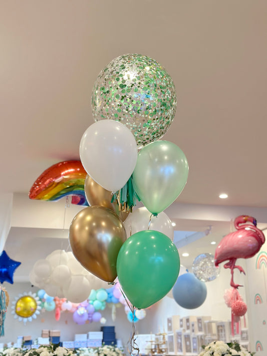 Mint Bliss Confetti Balloon Bunch