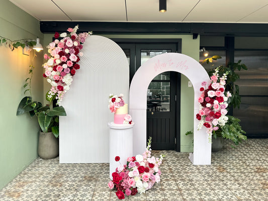 White, Pinks & Red Faux Flower (For Hire)