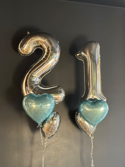 Number Balloons with Hearts Balloon