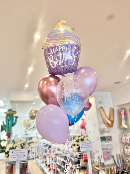 Happy Birthday Cupcake Balloon Set
