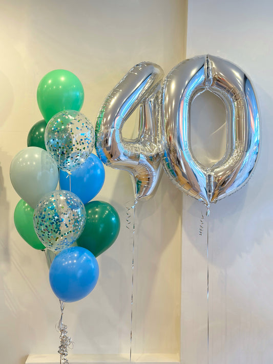 Green and Blue Balloon Set