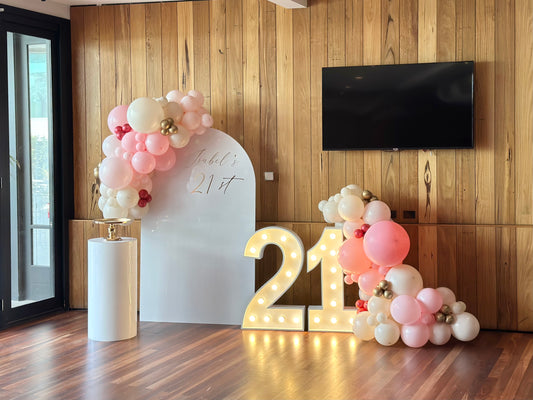 21st Pink & White Set Up
