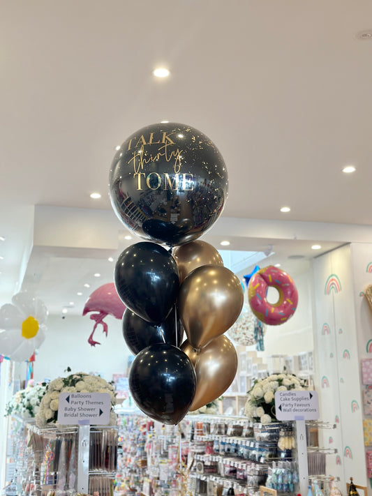 Custom 60cm Gold Flake Balloon Bunch