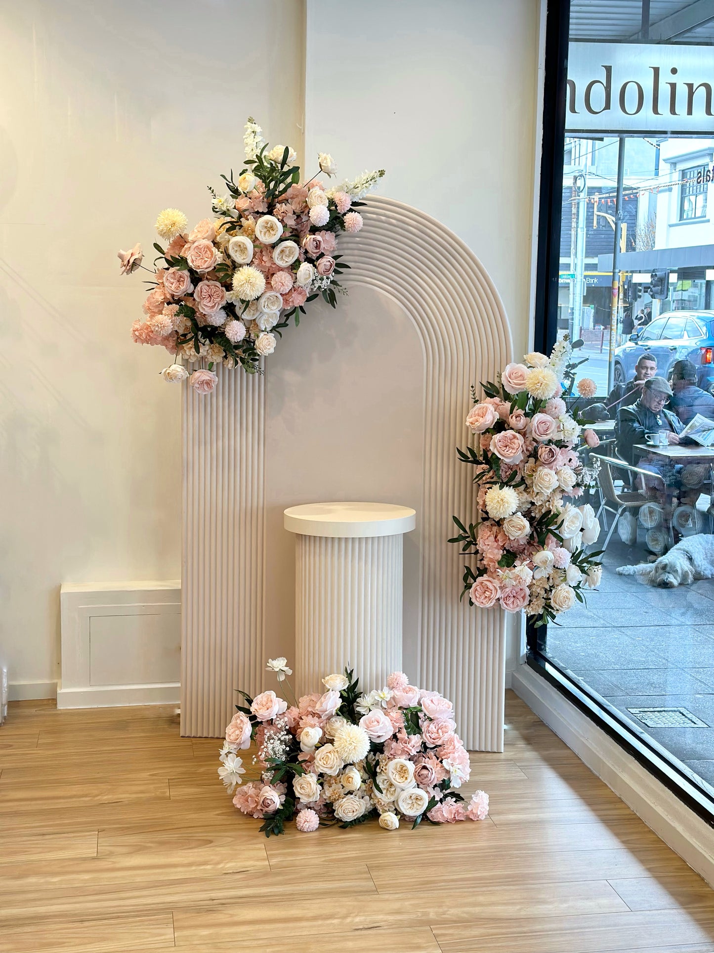 Pink & Creamy Flower Stand (For hire)