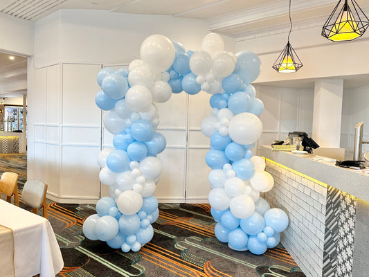 Blue and White Balloon Gate