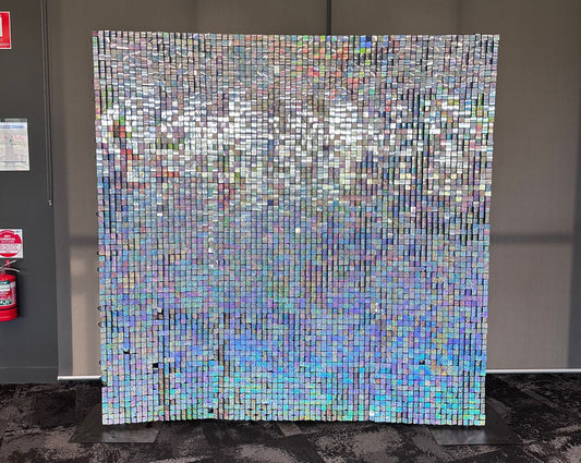 Holography Silver Shimmer Wall (For Hire)