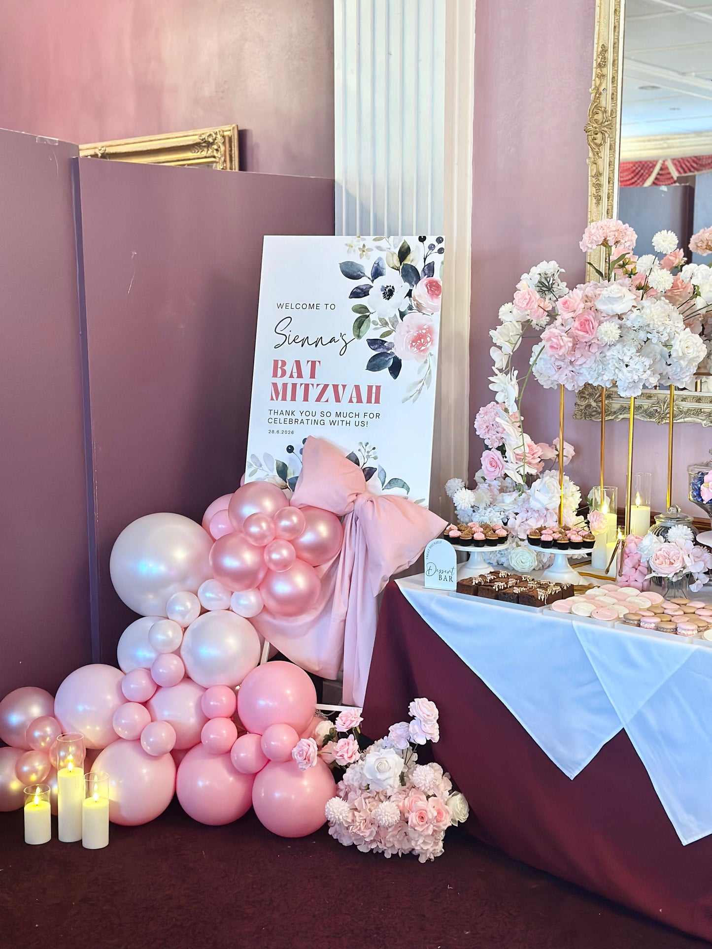 Bat Mitzvah 12th Birthday Setup