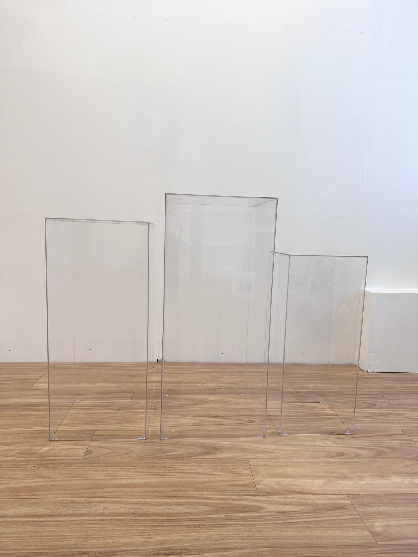 Clear Square Plinth Set (For Hire)